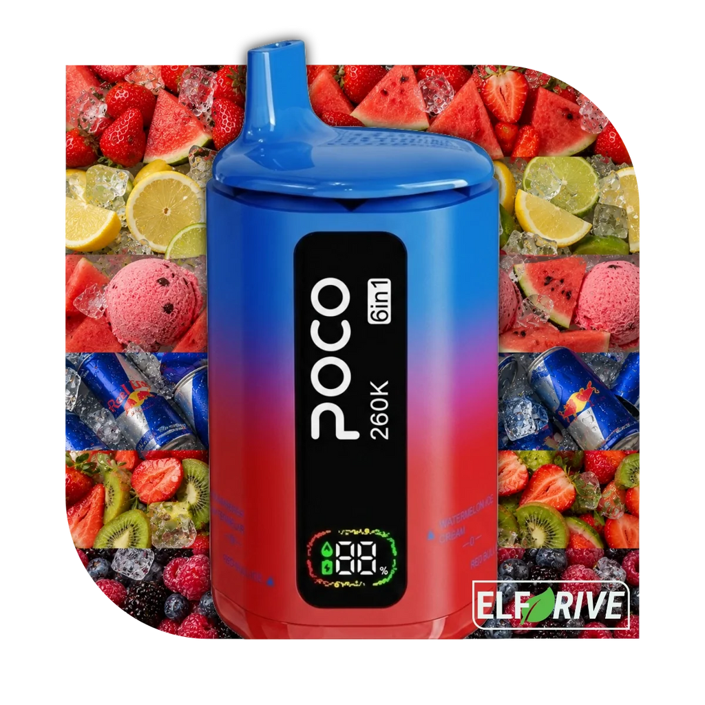 POCO 260K 6IN1 STRAWBERRY WATERMELON & LEMON LIME & WATERMELON ICE CREAM & RED BULL & STRAWBERRY KIWI & MIXED BERRIES 5%