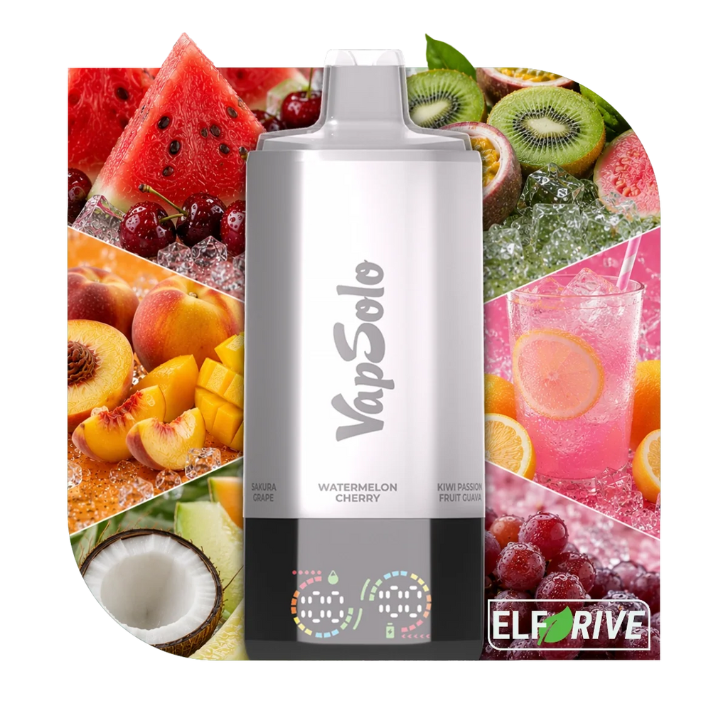VAPSOLO SIXER 180K 6IN1 WATERMELON CHERRY & KIWI PASIION FRUIT GUAVA & MANGO PEACH & PINK LEMONADE & COCONUT MELON & SAKURA GRAPE 5%